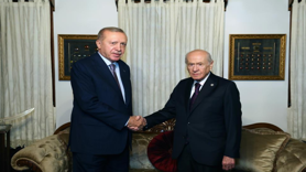 Erdoğan, MHP Lideri Bahçeli ile bir araya geldi