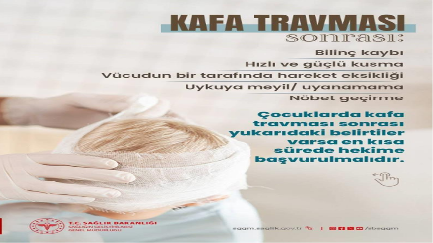 Çocuklarda kafa travmasına dikkat
