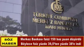 Merkez Bankası faizi yüzde 38’e indirdi
