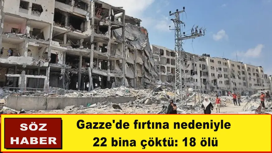 Gazze'de fırtına nedeniyle  22 bina çöktü