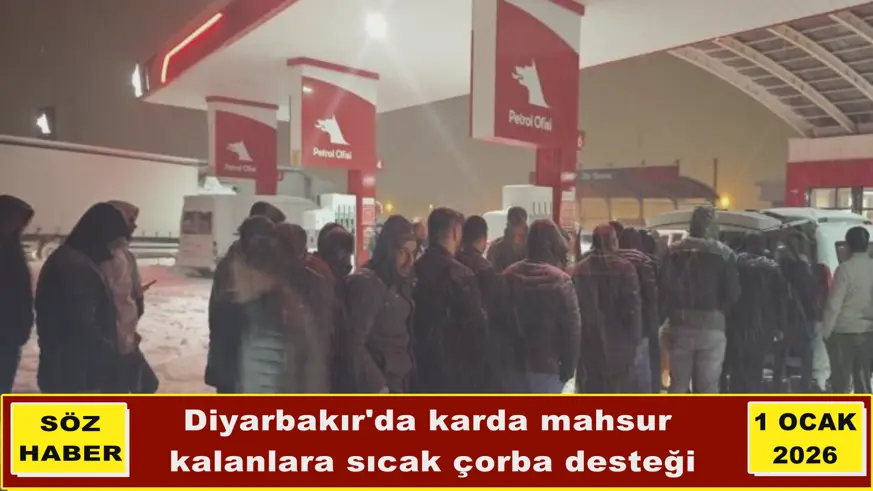 Diyarbakır'da karda mahsur  kalanlara sıcak çorba desteği