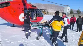 Diyarbakır'daki ambulans helikopter kardan mahsur kalan hastalar için havalanıyor