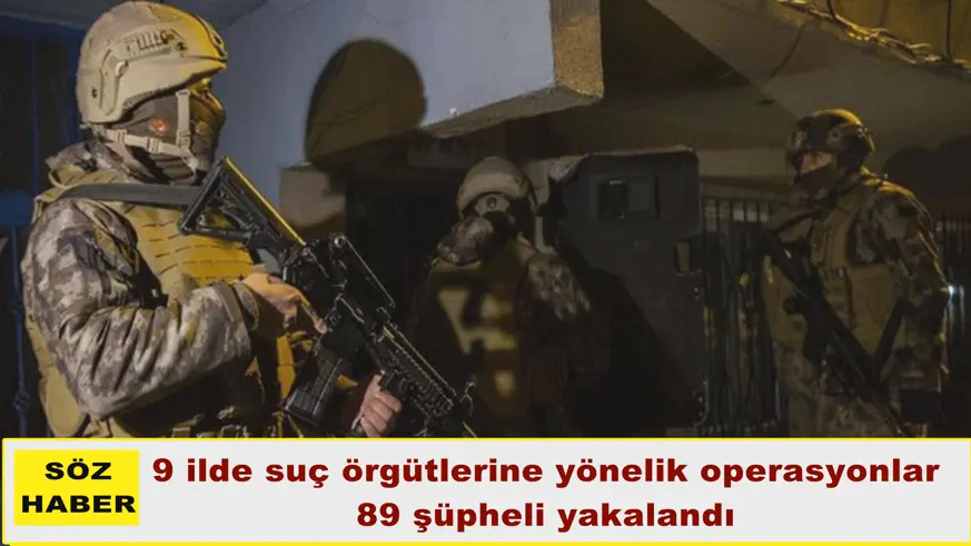 9 ilde suç örgütlerine yönelik operasyonlar