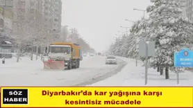 Diyarbakır’da kar yağışına karşı kesintisiz mücadele