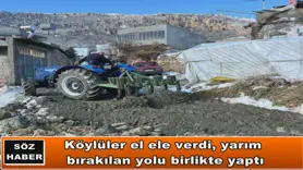 Köylüler el ele verdi, yarım bırakılan yolu birlikte yaptı