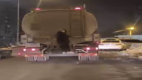 Tanker arkasında tehlikeli yolculuk