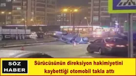 Diyarbakır'da otomobil takla attı