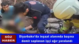 İnşaatta başına demir saplanan işçi ağır yaralandı